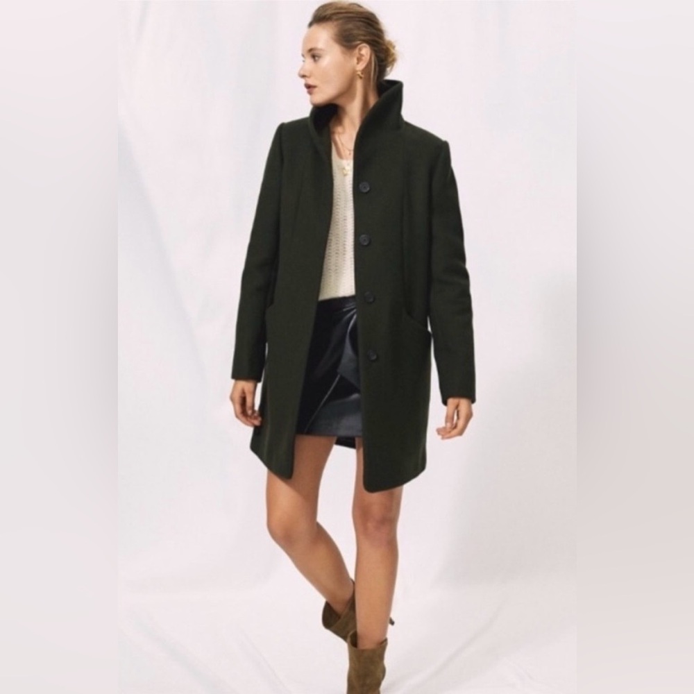 Aritzia Wilfred The Cocoon Coat  Cashmere Wool Blend Jacket Green XS
